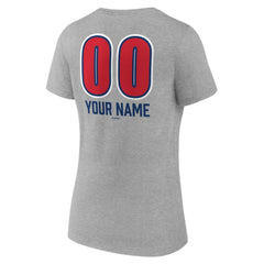 Chicago Cubs Women's Personalized Name & Number Fastball V-Neck T-Shirt - MLB