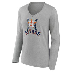 Houston Astros Women's Personalized Name & Number Fastball Long Sleeve V-Neck T-Shirt - MLB