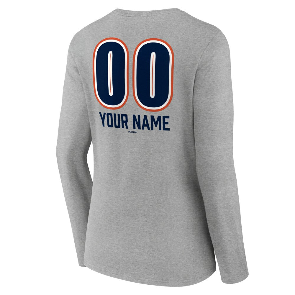 Houston Astros Women's Personalized Name & Number Fastball Long Sleeve V-Neck T-Shirt - MLB