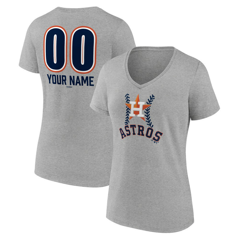 Houston Astros Women's Personalized Name & Number Fastball V-Neck T-Shirt - MLB