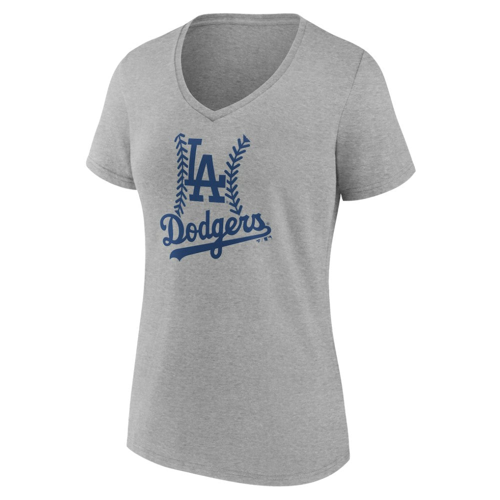 Los Angeles Dodgers Women's Personalized Name & Number Fastball V-Neck T-Shirt - MLB