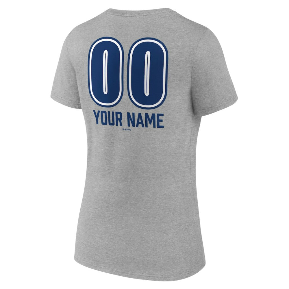 Los Angeles Dodgers Women's Personalized Name & Number Fastball V-Neck T-Shirt - MLB