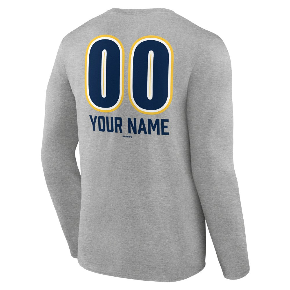 Milwaukee Brewers Personalized Name & Number Fastball Long Sleeve T-Shirt - MLB
