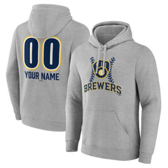 Milwaukee Brewers Personalized Name & Number Fastball Pullover Hoodie - MLB