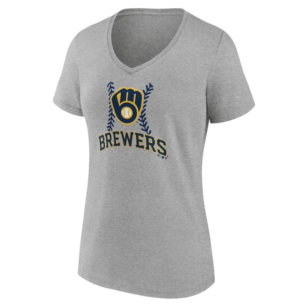 Milwaukee Brewers Women's Personalized Name & Number Fastball V-Neck T-Shirt - MLB