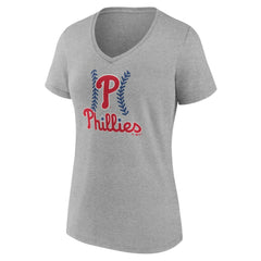 Philadelphia Phillies Women's Personalized Name & Number Fastball V-Neck T-Shirt - MLB