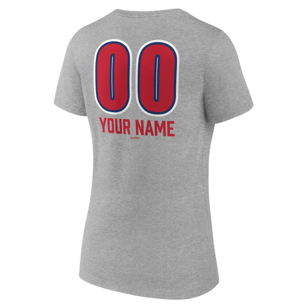 Philadelphia Phillies Women's Personalized Name & Number Fastball V-Neck T-Shirt - MLB