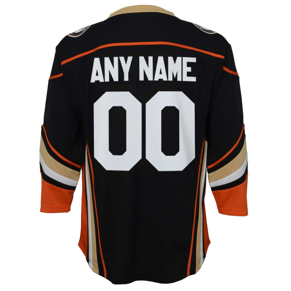 Anaheim Ducks Youth Home Replica Custom Jersey - Black - NHL