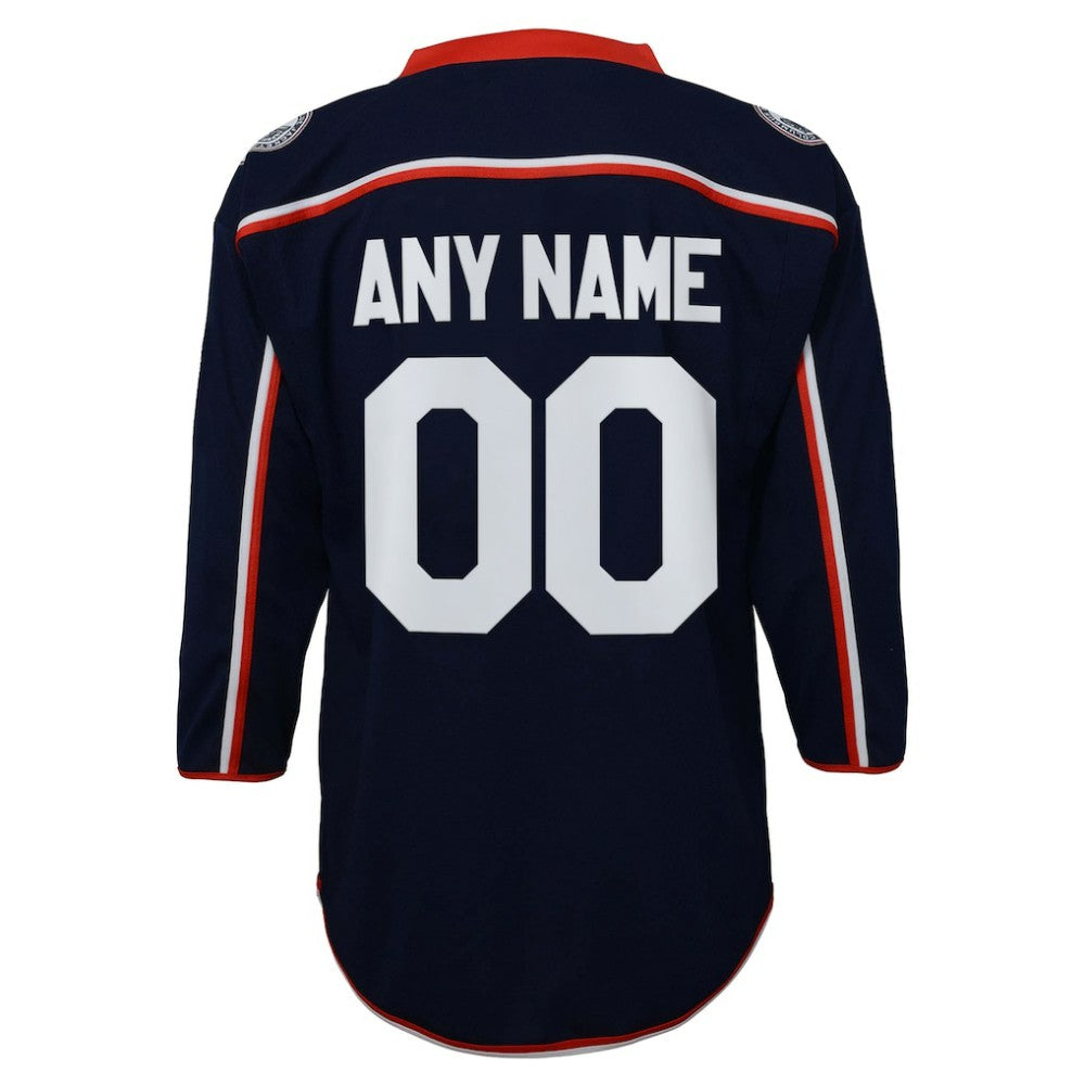 Columbus Blue Jackets Youth Home Replica Custom Jersey - Navy - NHL