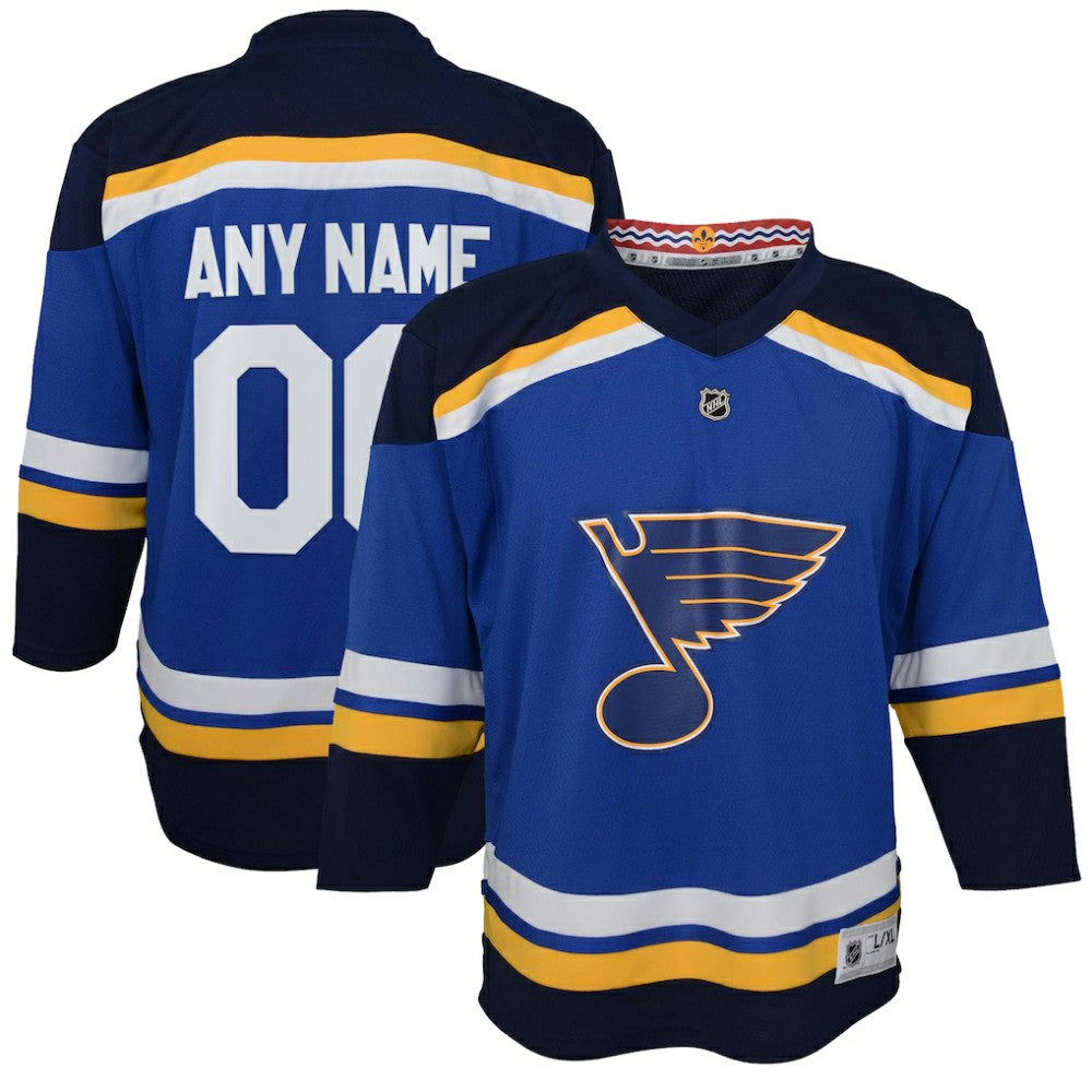 St. Louis Blues Youth Home Replica Custom Jersey - Blue - NHL