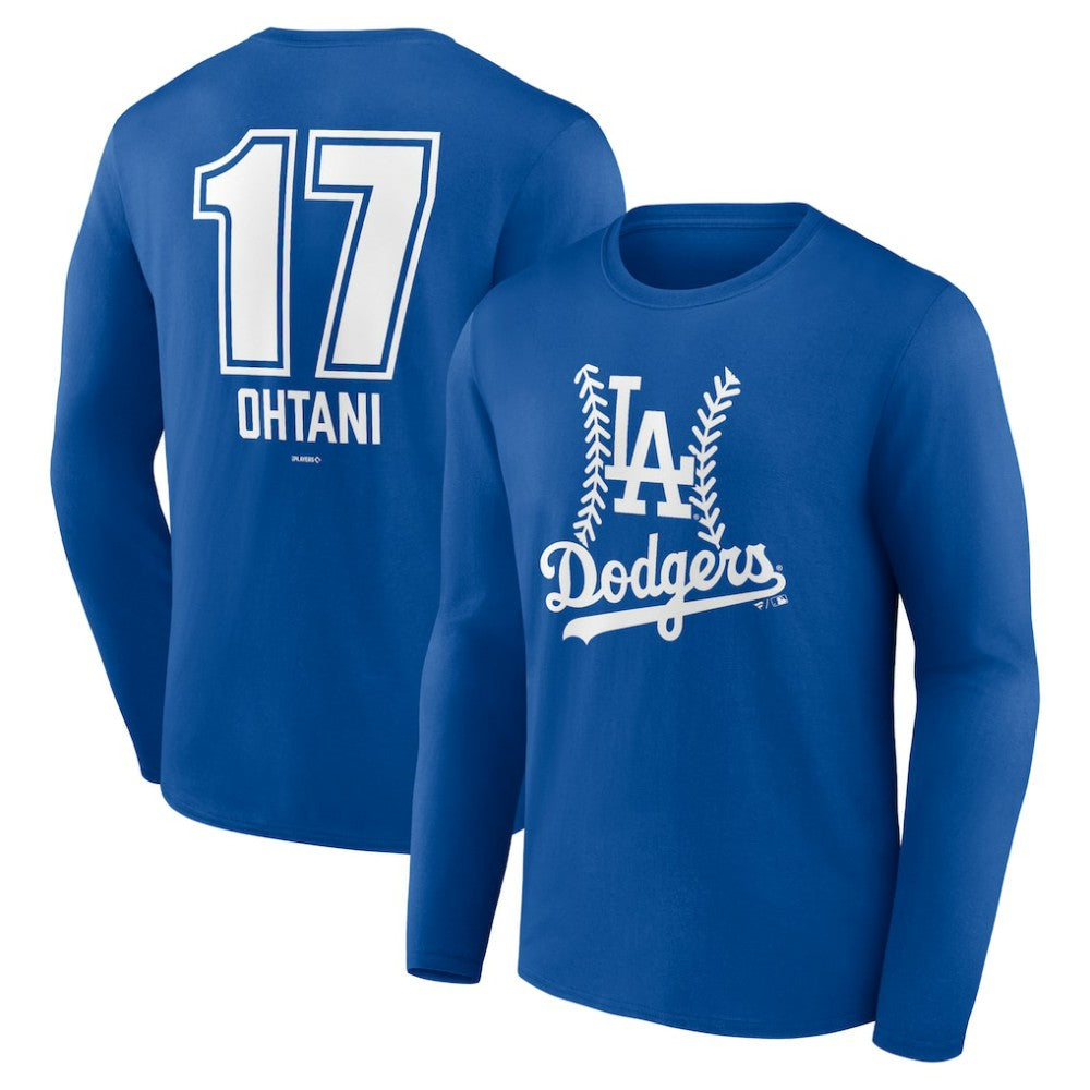 Shohei Ohtani Los Angeles Dodgers Fastball Player Name & Number Long Sleeve T-Shirt - MLB