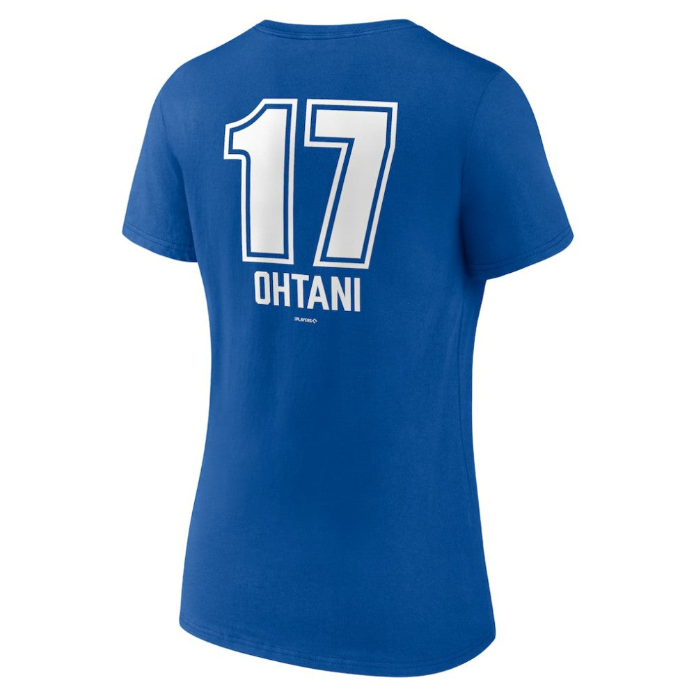 Shohei Ohtani Los Angeles Dodgers Women's Fastball Player Name & Number V-Neck T-Shirt - MLB