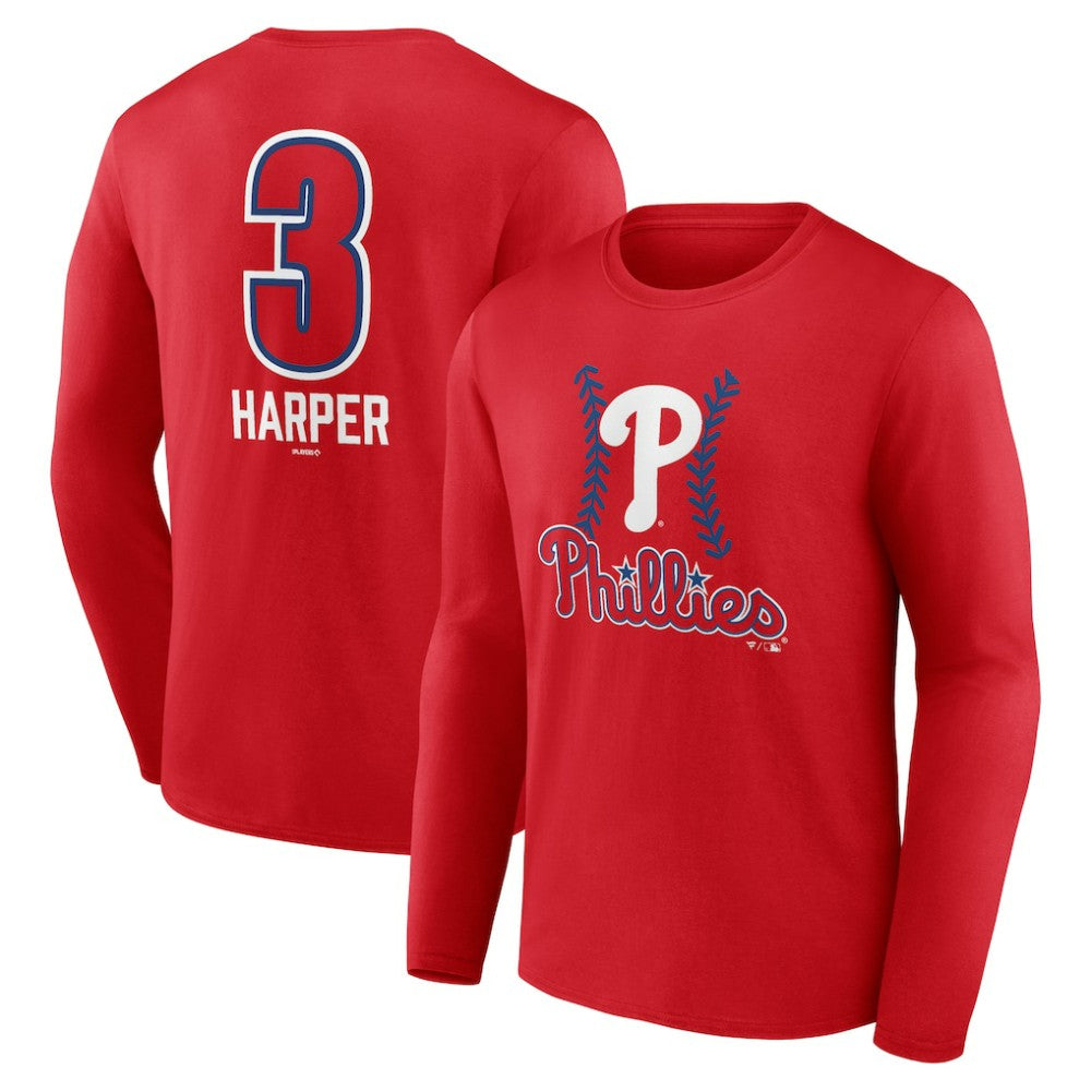 Bryce Harper Philadelphia Phillies Fastball Player Name & Number Long Sleeve T-Shirt - MLB
