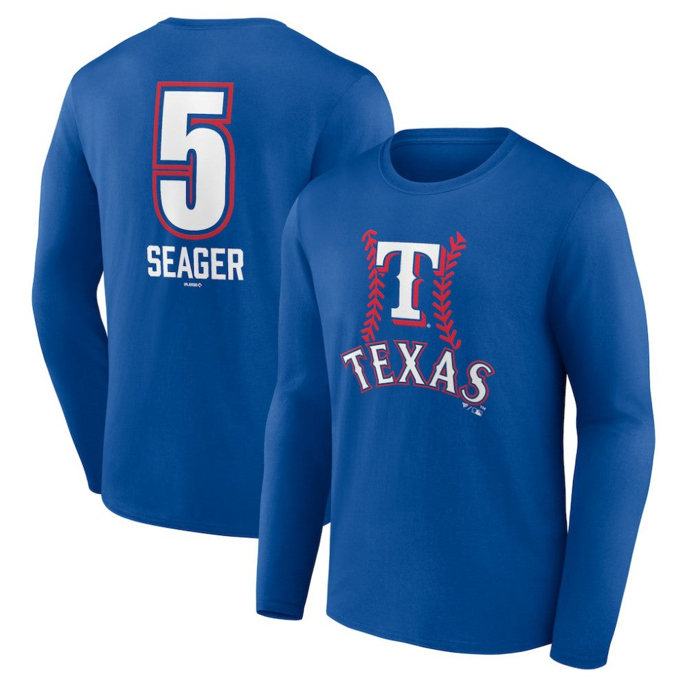 Corey Seager Texas Rangers Fastball Player Name & Number Long Sleeve T-Shirt - MLB