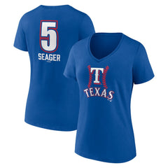 Corey Seager Texas Rangers Women's Fastball Player Name & Number V-Neck T-Shirt - MLB