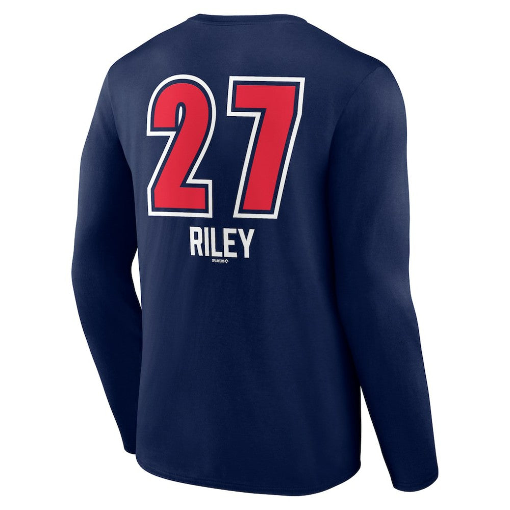 Austin Riley Atlanta Braves Fastball Player Name & Number Long Sleeve T-Shirt - MLB