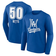 Mookie Betts Los Angeles Dodgers Fastball Player Name & Number Long Sleeve T-Shirt - MLB