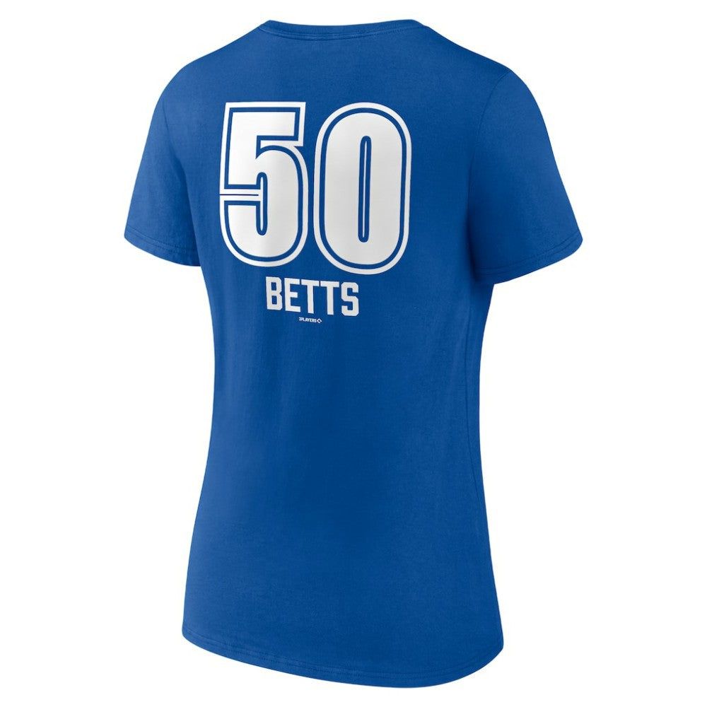 Mookie Betts Los Angeles Dodgers Women's Fastball Player Name & Number V-Neck T-Shirt - MLB