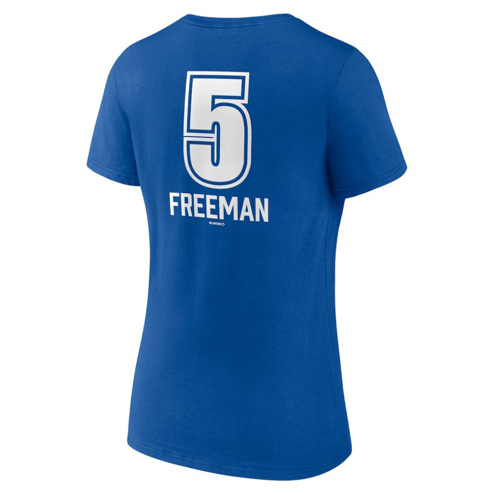 Freddie Freeman Los Angeles Dodgers Women's Fastball Player Name & Number V-Neck T-Shirt - MLB