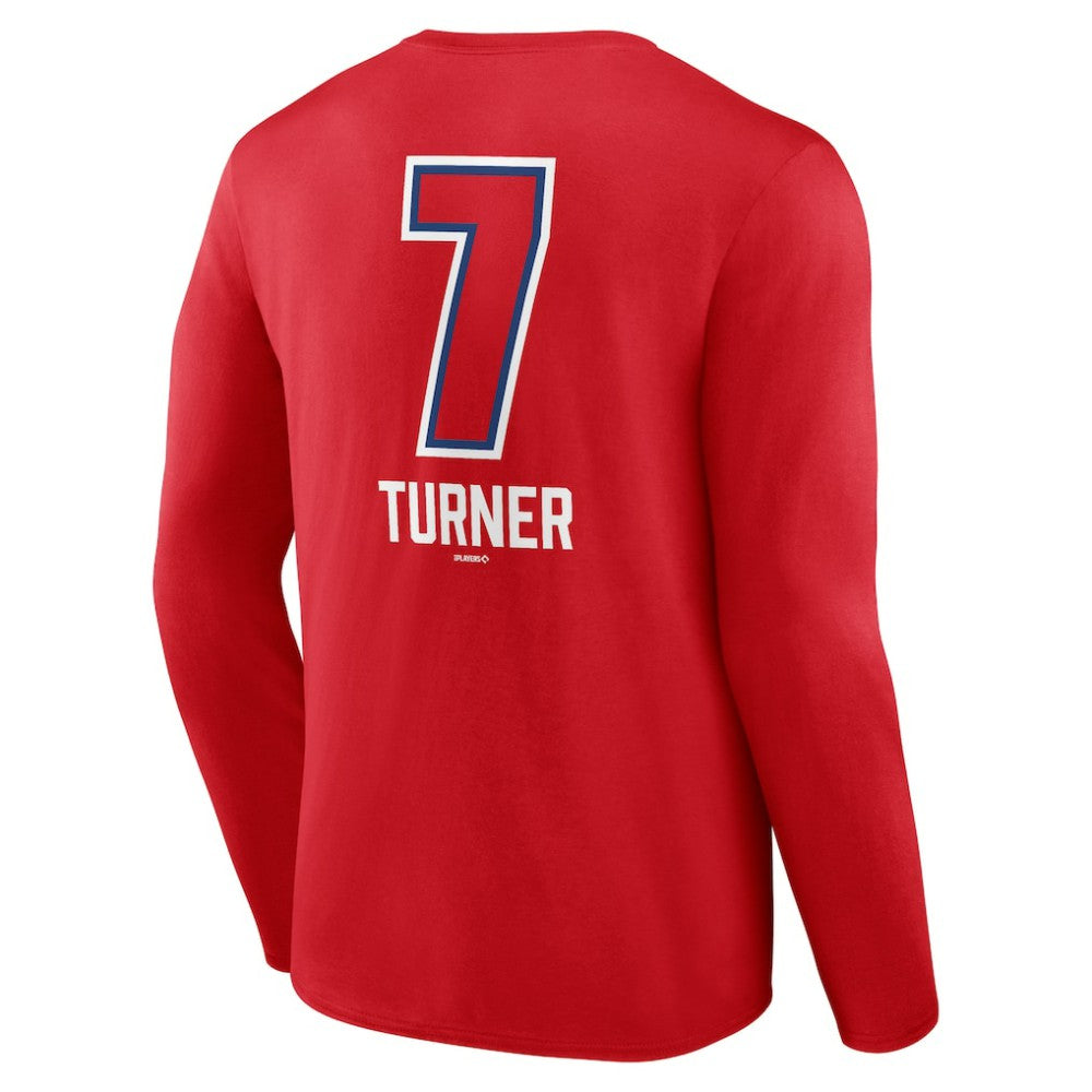 Trea Turner Philadelphia Phillies Fastball Player Name & Number Long Sleeve T-Shirt - MLB