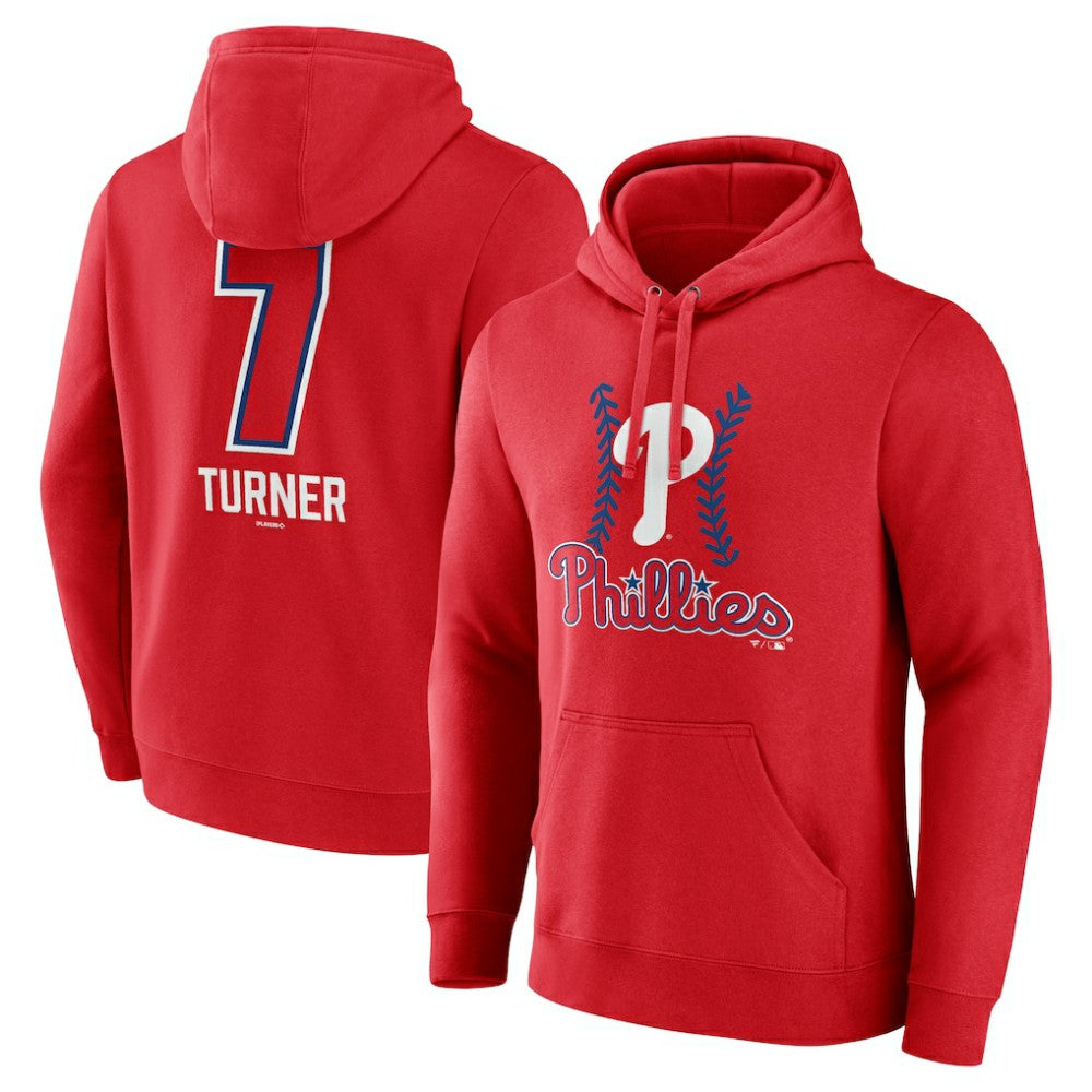 Trea Turner Philadelphia Phillies Fastball Player Name & Number Pullover Hoodie - MLB