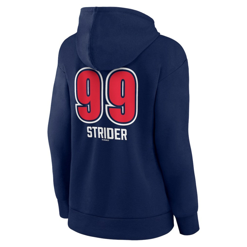 Spencer Strider Atlanta Braves Women's Fastball Player Name & Number Pullover Hoodie - MLB