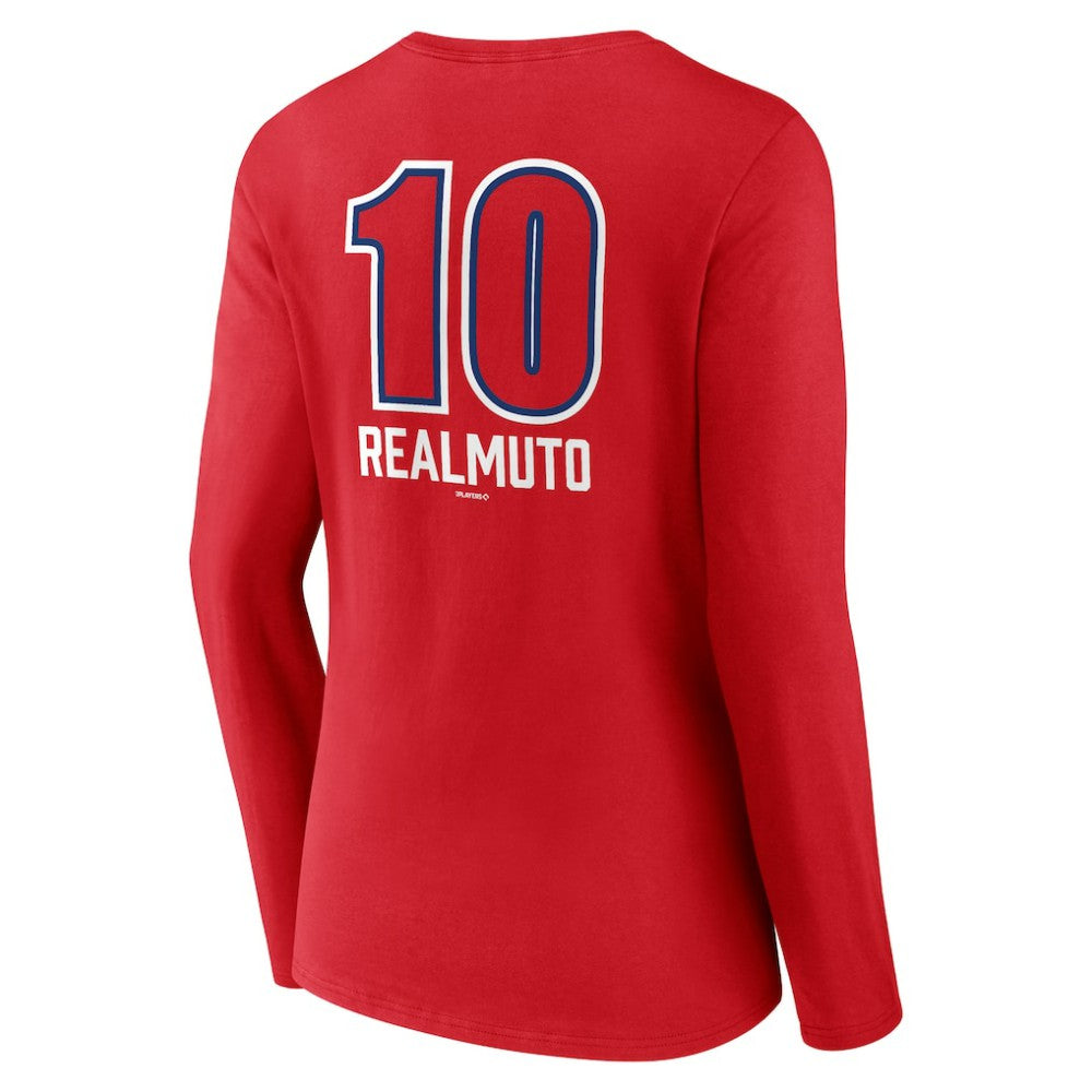 J.T. Realmuto Philadelphia Phillies Women's Fastball Player Name & Number Long Sleeve V-Neck T-Shirt - MLB