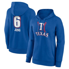 Josh Jung Texas Rangers Women's Fastball Player Name & Number Pullover Hoodie - MLB