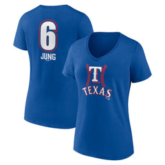 Josh Jung Texas Rangers Women's Fastball Player Name & Number V-Neck T-Shirt - MLB