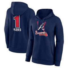 Ozzie Albies Atlanta Braves Women's Fastball Player Name & Number Pullover Hoodie - MLB