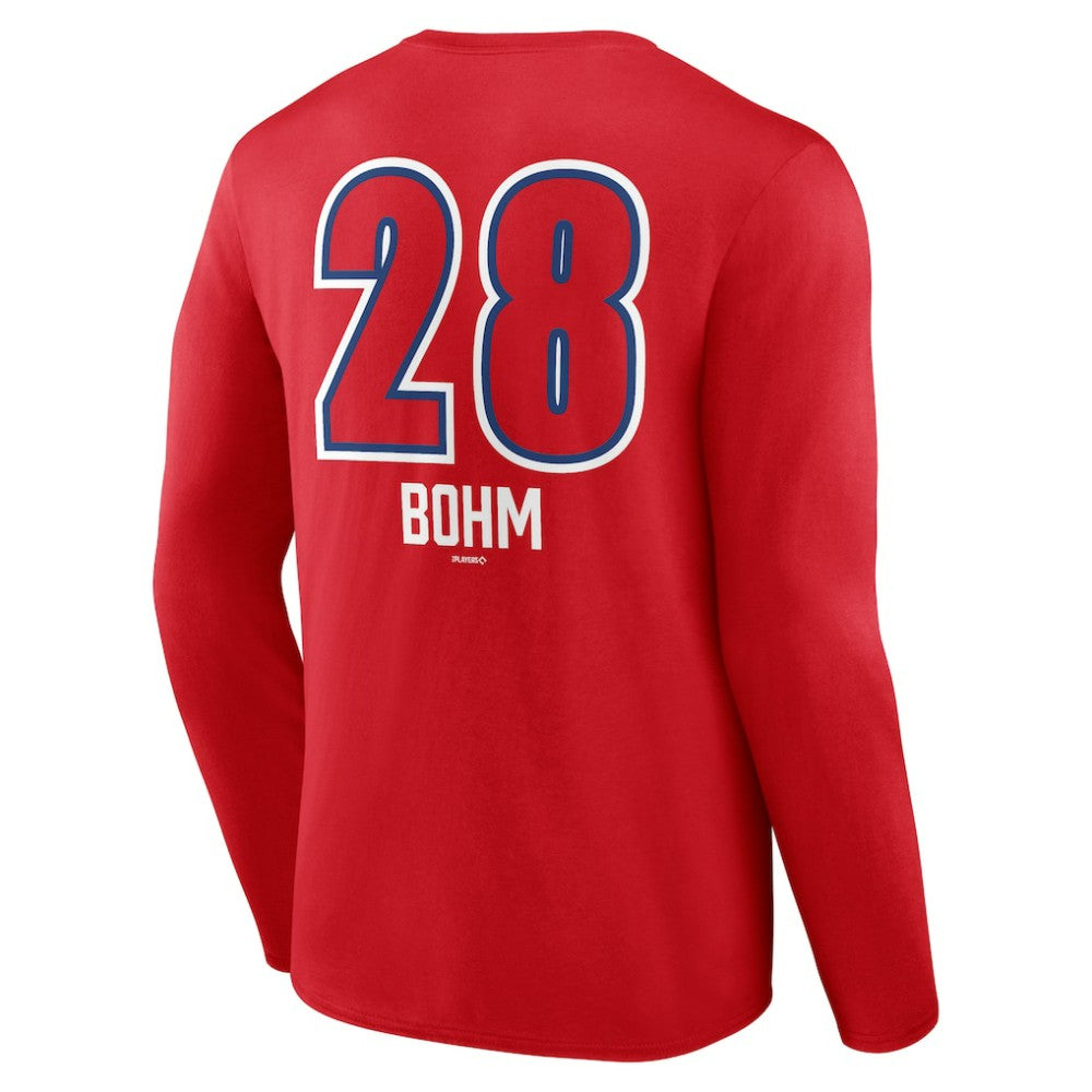Alec Bohm Philadelphia Phillies Fastball Player Name & Number Long Sleeve T-Shirt - MLB