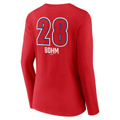 Alec Bohm Philadelphia Phillies Women's Fastball Player Name & Number Long Sleeve V-Neck T-Shirt - MLB