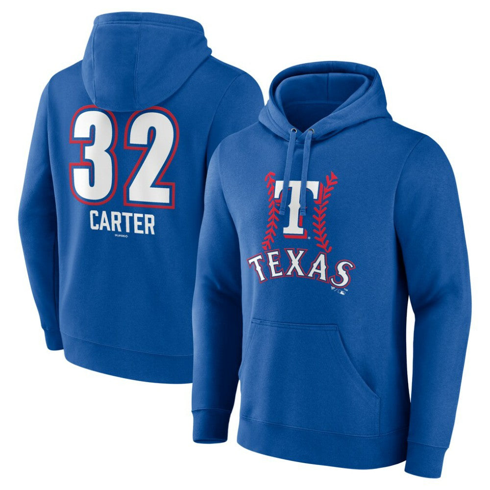 Evan Carter Texas Rangers Fastball Player Name & Number Pullover Hoodie - MLB