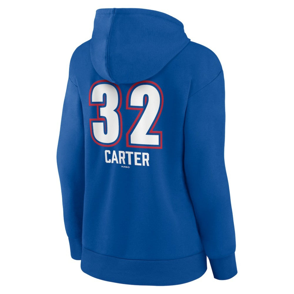 Evan Carter Texas Rangers Women's Fastball Player Name & Number Pullover Hoodie - MLB