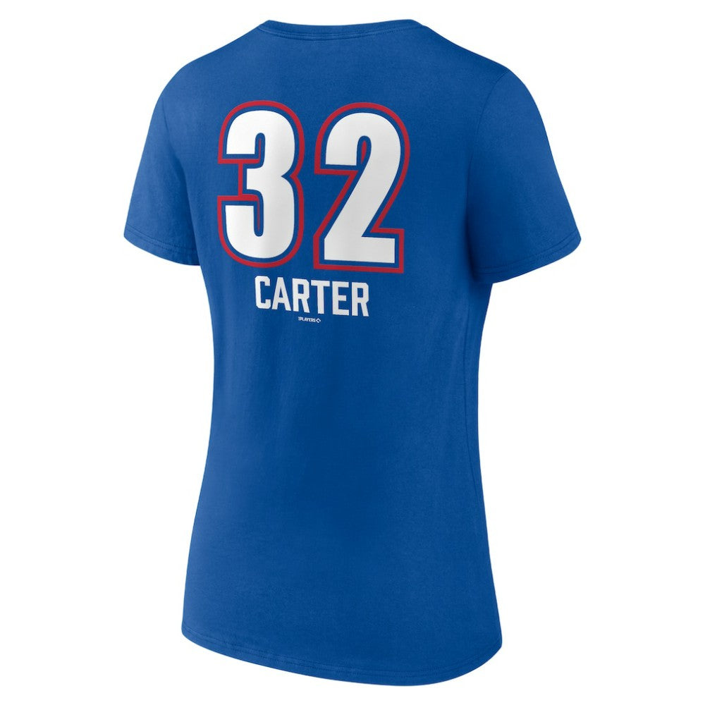 Evan Carter Texas Rangers Women's Fastball Player Name & Number V-Neck T-Shirt - MLB