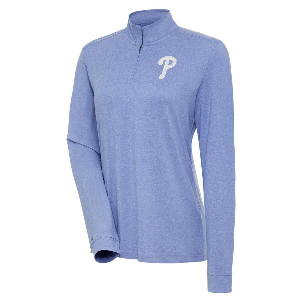 Philadelphia Phillies Antigua Women's Mentor Quarter-Zip Pullover Top - MLB