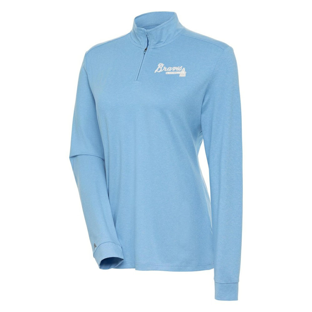 Atlanta Braves Antigua Women's Mentor Quarter-Zip Pullover Top - MLB