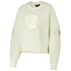 Cleveland Browns Pro Standard Triple Tonal Cropped Fleece Pullover Sweatshirt Cream | NFL