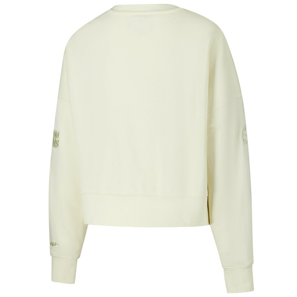 Cleveland Browns Pro Standard Triple Tonal Cropped Fleece Pullover Sweatshirt Cream | NFL
