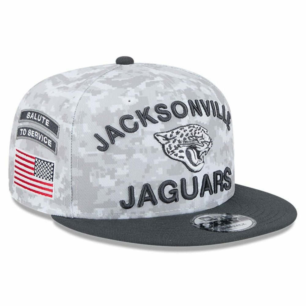 Jacksonville Jaguars New Era 2024 Salute To Service 9FIFTY Snapback Hat White/Graphite | NFL