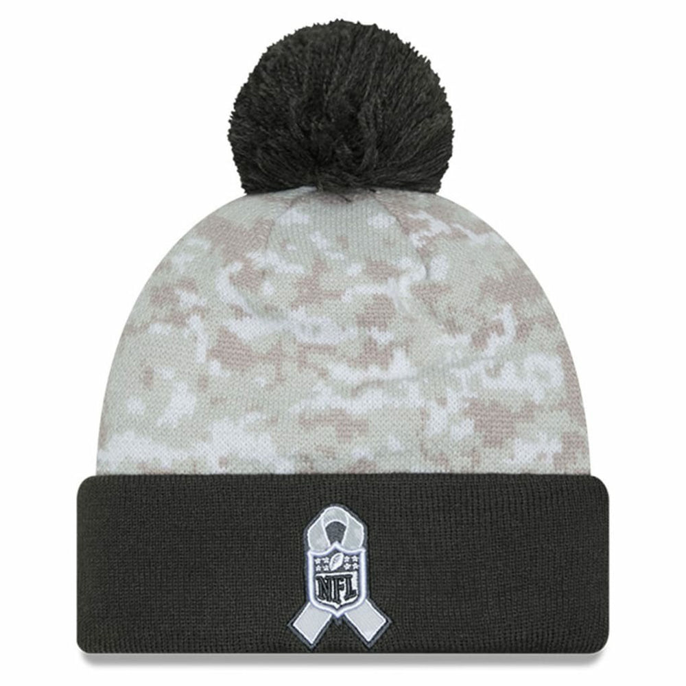 Cincinnati Bengals New Era Youth 2024 Salute To Service Cuffed Pom Knit Hat White/Graphite | NFL