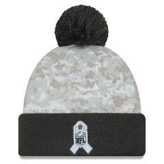 Cincinnati Bengals New Era Youth 2024 Salute To Service Cuffed Pom Knit Hat White/Graphite | NFL