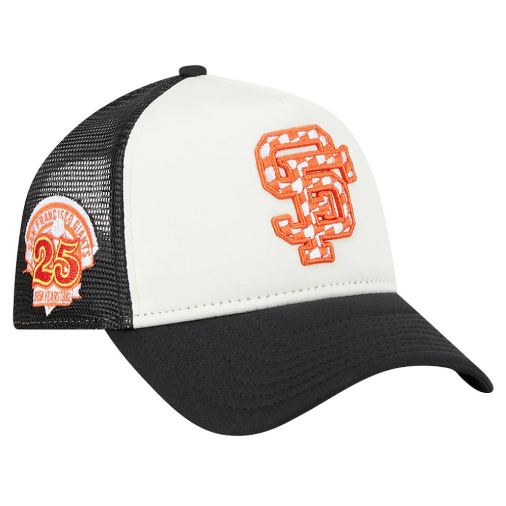 San Francisco Giants New Era Checkered Flag A-Frame Trucker 9FORTY Adjustable Hat - MLB
