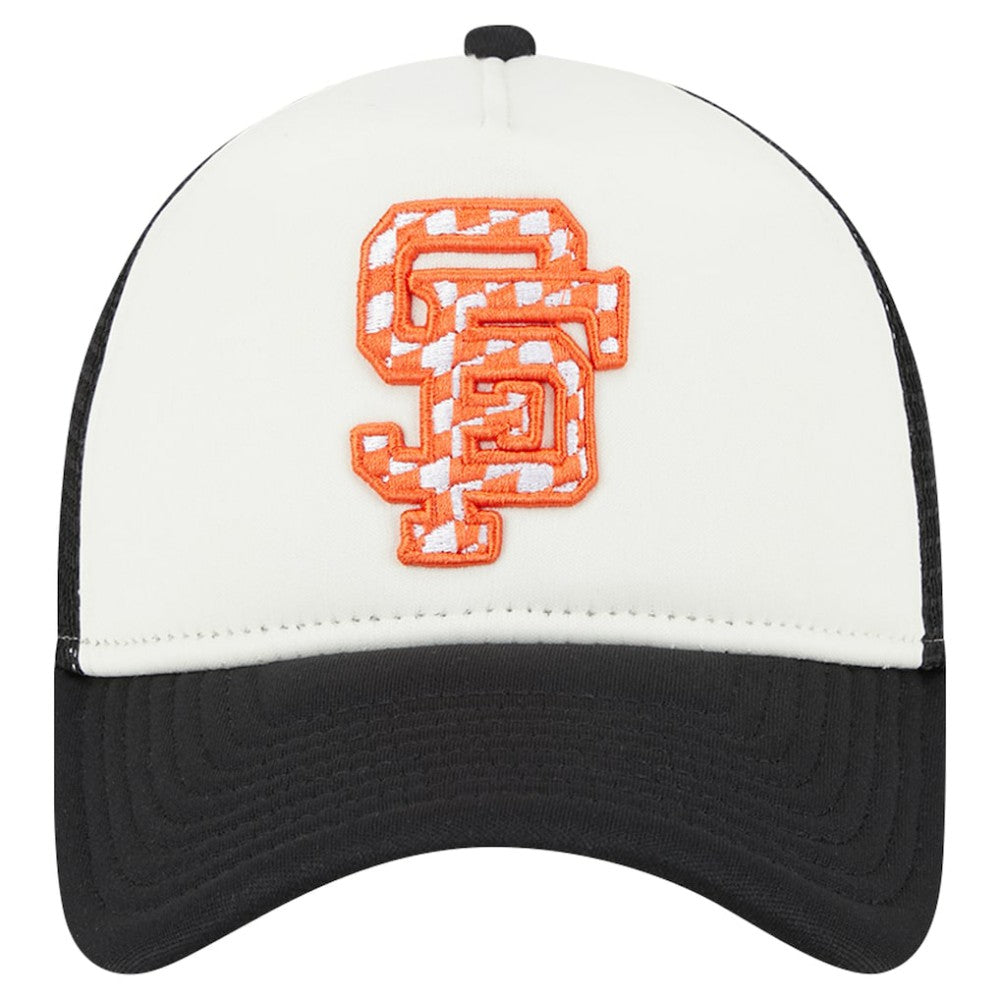 San Francisco Giants New Era Checkered Flag A-Frame Trucker 9FORTY Adjustable Hat - MLB