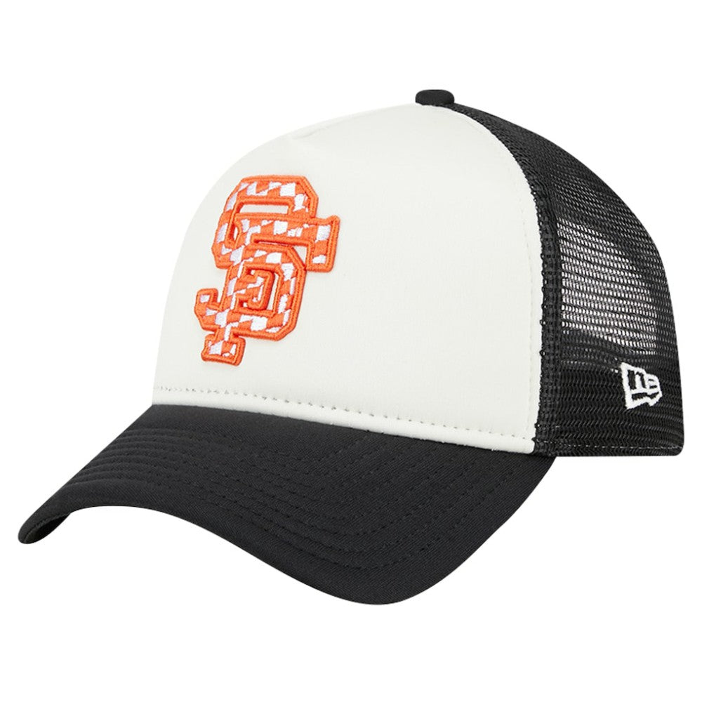 San Francisco Giants New Era Checkered Flag A-Frame Trucker 9FORTY Adjustable Hat - MLB