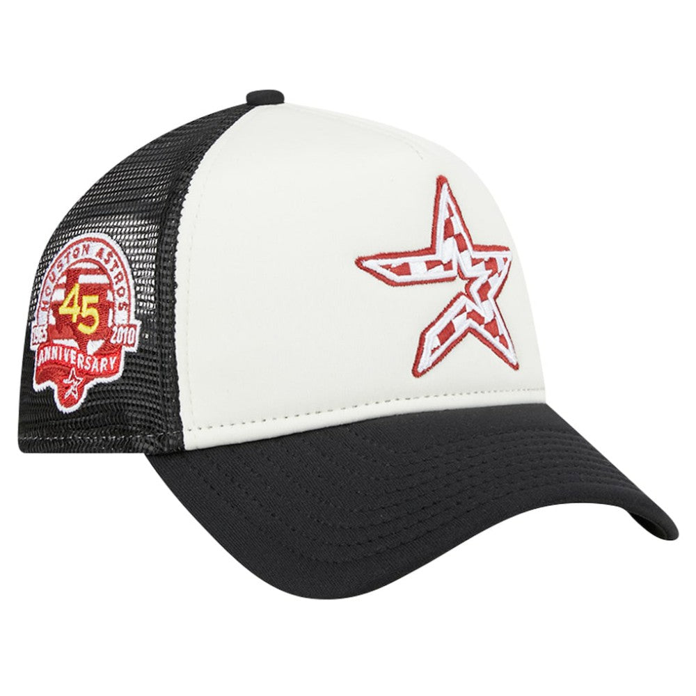 Houston Astros New Era Checkered Flag A-Frame Trucker 9FORTY Adjustable Hat - MLB