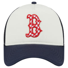 Boston Red Sox New Era Checkered Flag A-Frame Trucker 9FORTY Adjustable Hat - MLB