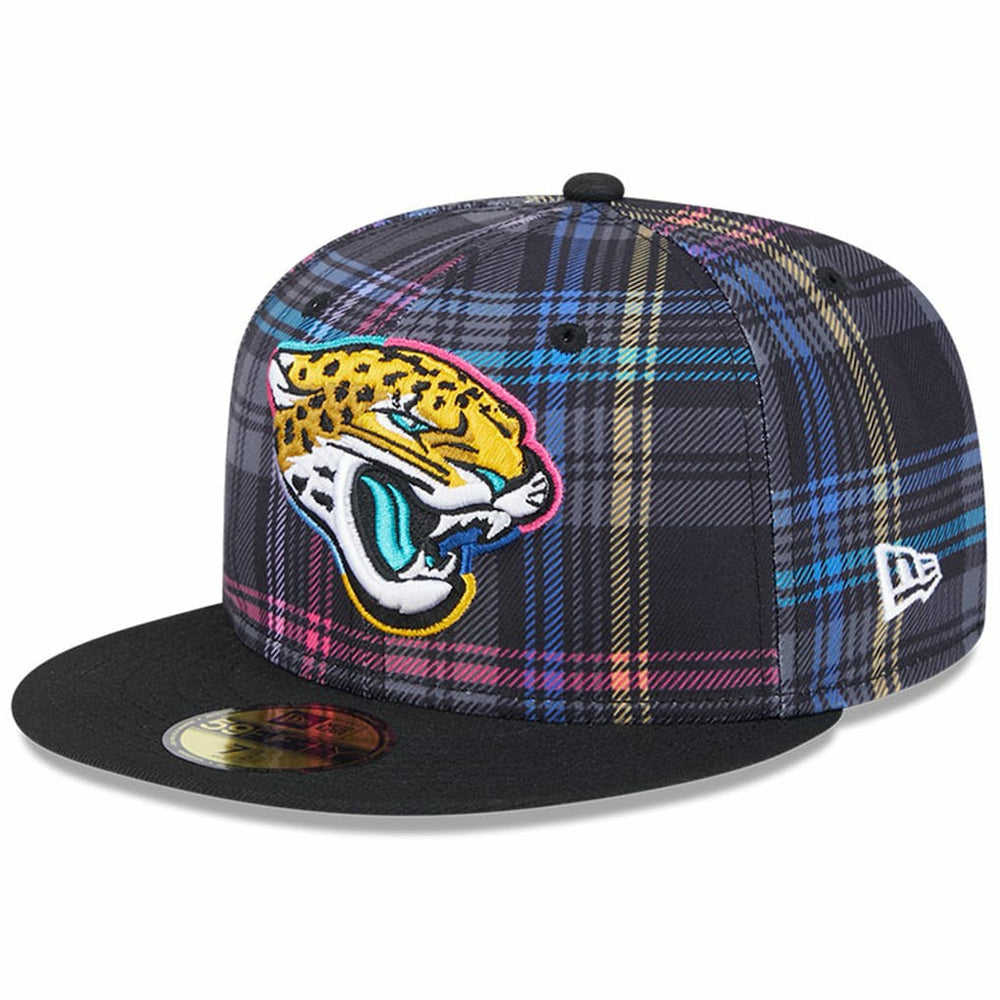 Jacksonville Jaguars New Era 2024 NFL Crucial Catch Plaid 59FIFTY Fitted Hat Black | NFL