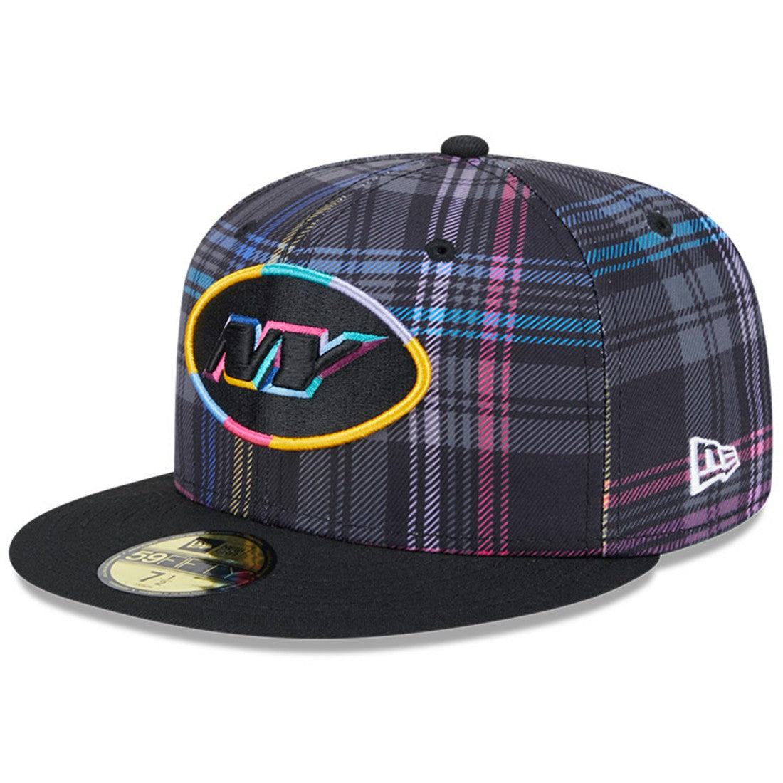 New York Jets New Era 2024 NFL Crucial Catch Plaid 59FIFTY Fitted Hat Black | NFL