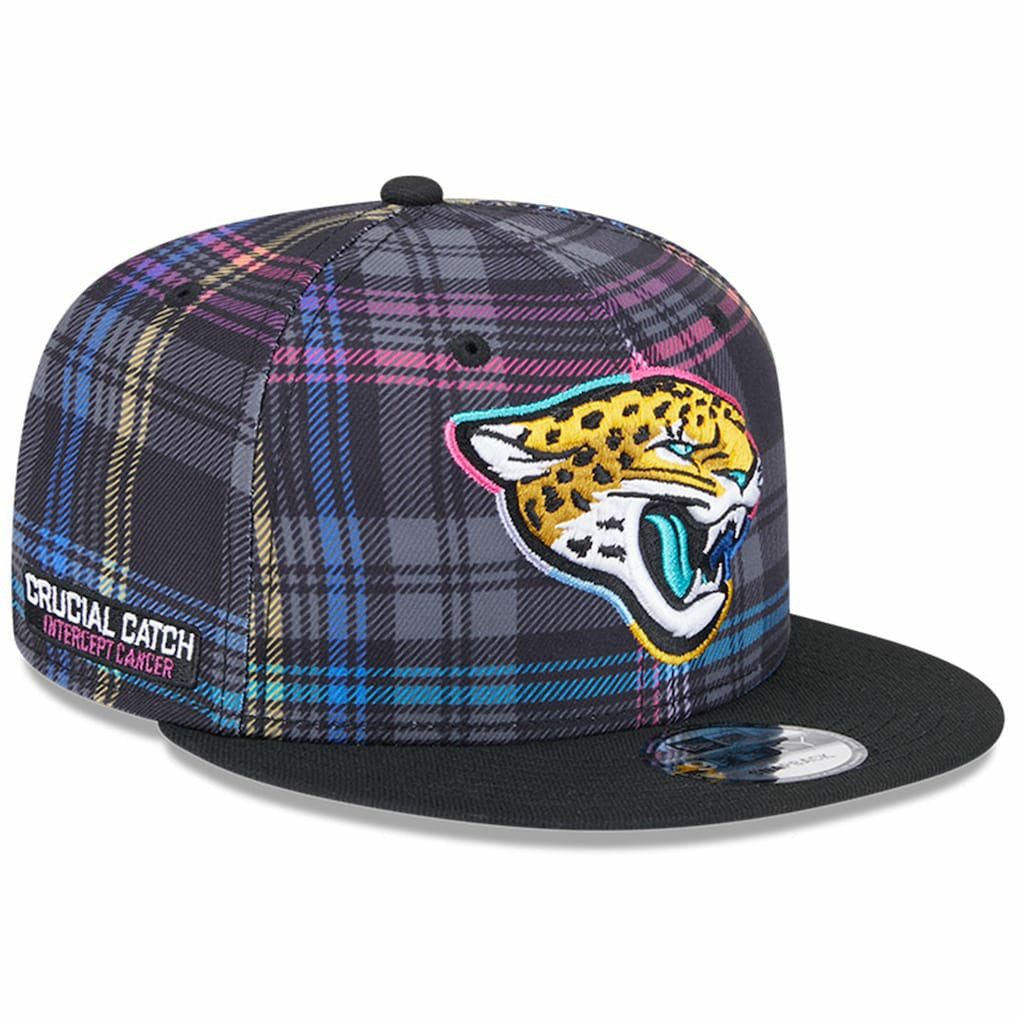 Jacksonville Jaguars New Era 2024 NFL Crucial Catch Plaid 9FIFTY Snapback Hat Black | NFL